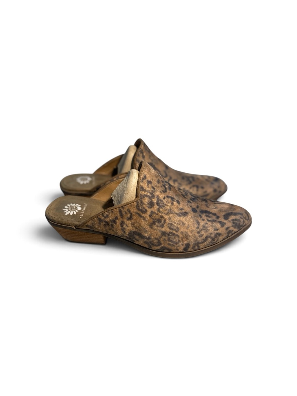 Yellow Box Leopard Print Slip-On Mules - Brown SZ 11